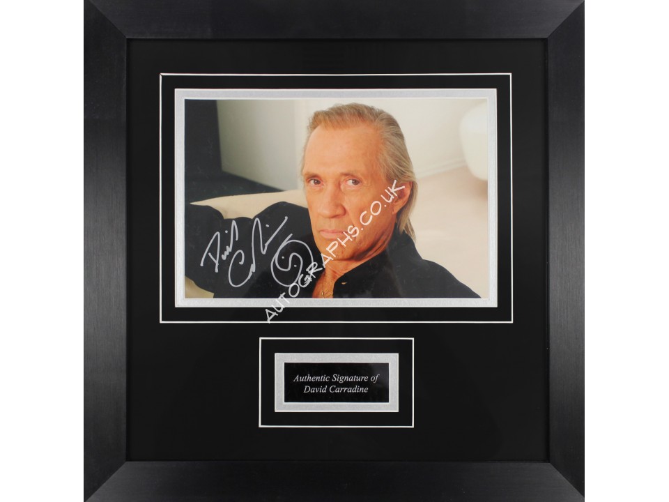 David Carradine Kung Fu genuine autograph signature signed photo framed. COA UACC David Carradine Kung Fu genuine autograph signature signed photo framed. COA UACC