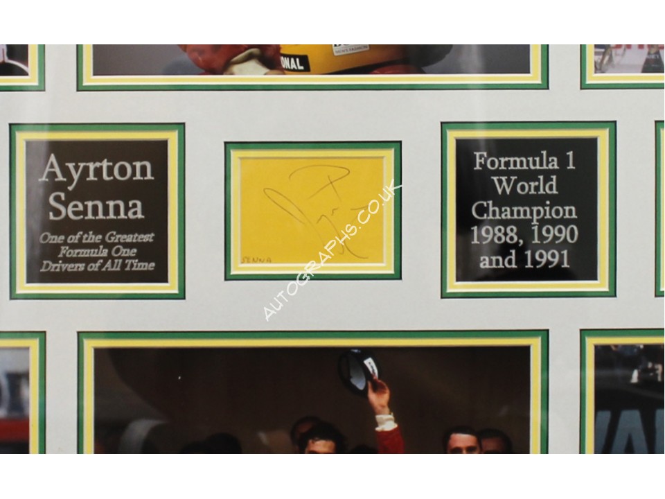 Ayrton Senna Mclaren F1 genuine authentic autograph signature display. COA UACC