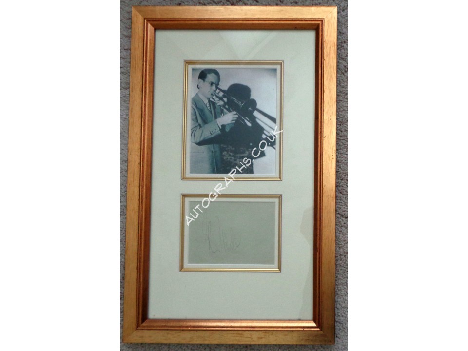 Glen Miller signature authentic genuine signed autograph display. COA UACC Glen Miller signature authentic genuine signed autograph display. COA UACC