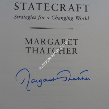 Margaret Thatcher PM authentic genuine signed autograph book Statecraft. COA UACC