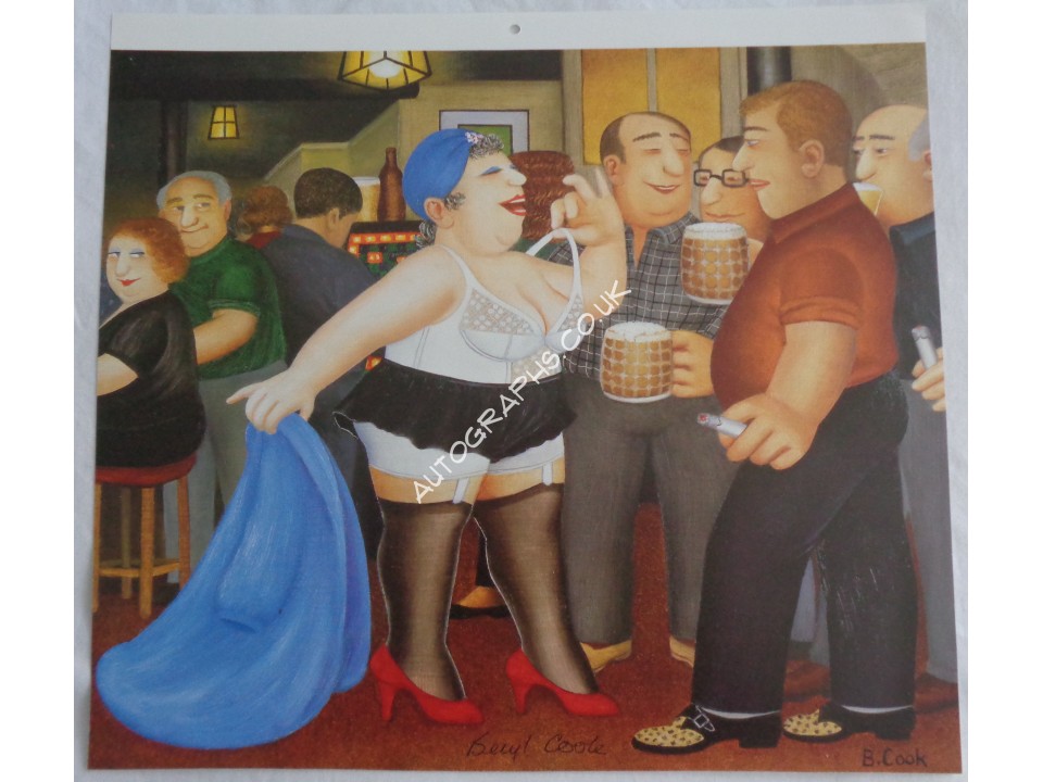 Beryl Cook artist authentic genuine signed image 5. COA UACC