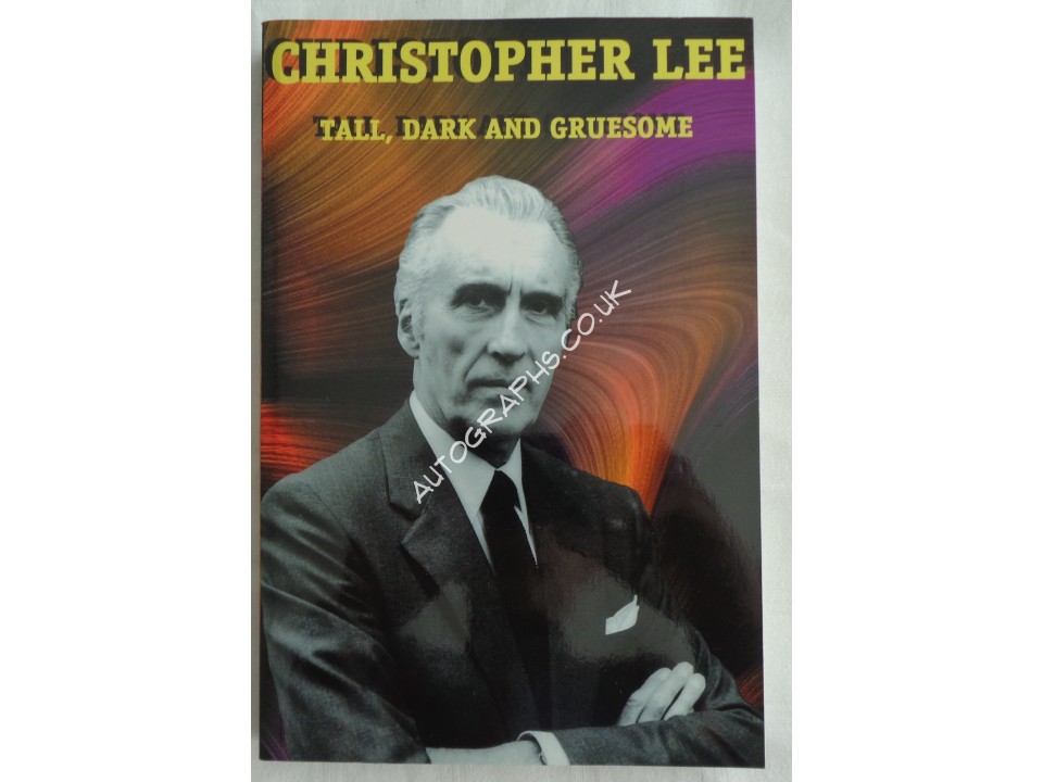 Christopher Lee Horror James Bond authentic genuine signature signed book. COA UACC