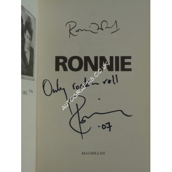 Ronnie Wood Stones Faces authentic genuine signed autograph book. COA UACC Ronnie Wood Stones Faces authentic genuine signed autograph book. COA UACC