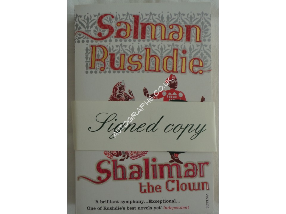 Salman Rushdie Shalimar authentic genuine signed autograph book. COA UACC