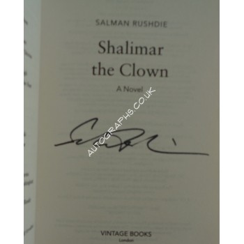 Salman Rushdie Shalimar authentic genuine signed autograph book. COA UACC Salman Rushdie Shalimar authentic genuine signed autograph book. COA UACC