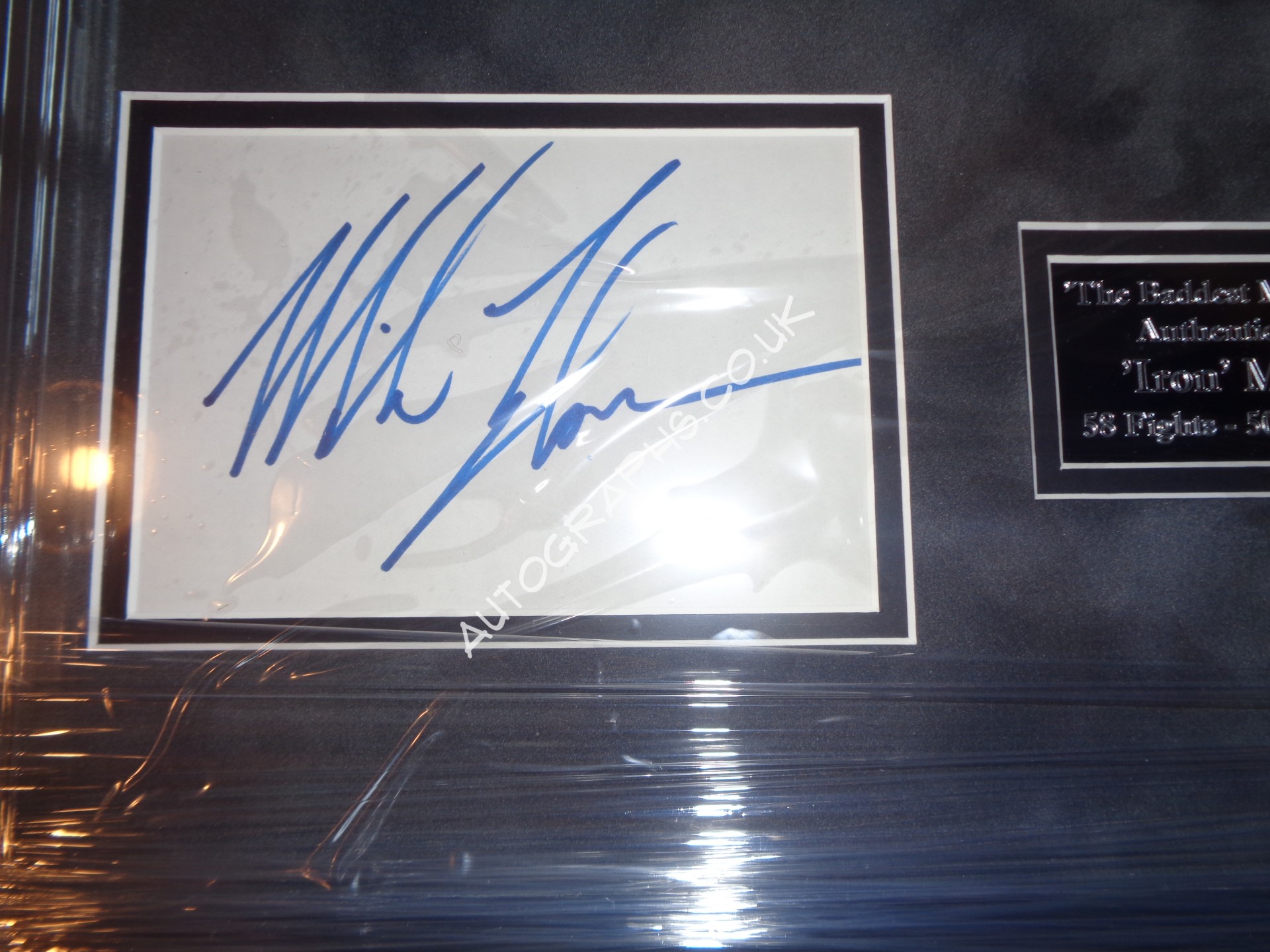 Mike Tyson Boxing signed genuine signature autograph display COA AFTAL