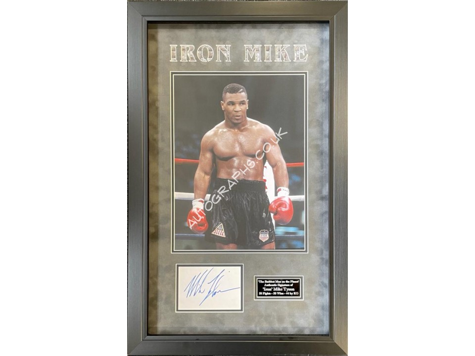 Mike Tyson Boxing signed genuine signature autograph display. COA UACC