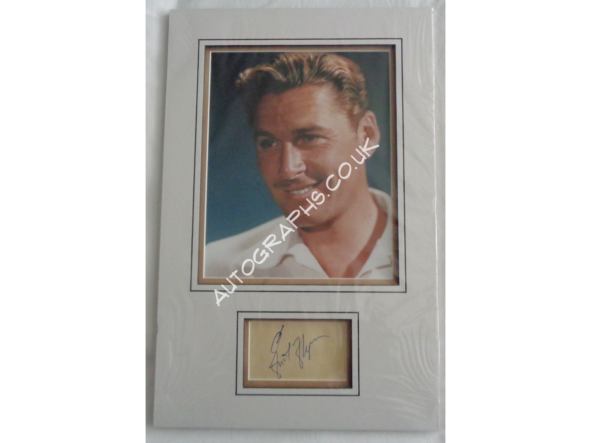 Errol Flynn genuine authentic autograph signature photo display 2
