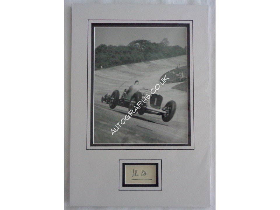 John Cobb Speed records authentic signed autograph page display. COA UACC