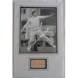 Jim Laker Cricket authentic genuine signature signed autograph display photo. COA UACC
