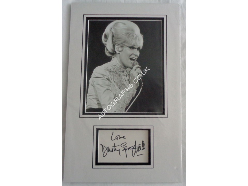 Dusty Springfield authentic genuine signature signed autograph display photo. COA UACC Dusty Springfield authentic genuine signature signed autograph display photo. COA UACC