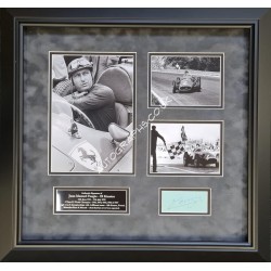 Juan Manuel Fangio F1 Ferrari Maserati Mercedes genuine authentic signed display. COA UACC