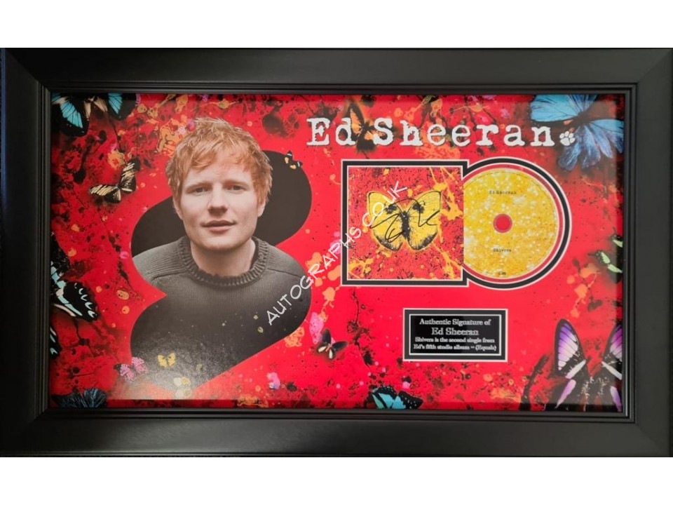 Ed Sheeran Music genuine authentic signed signature display. COA UACC
