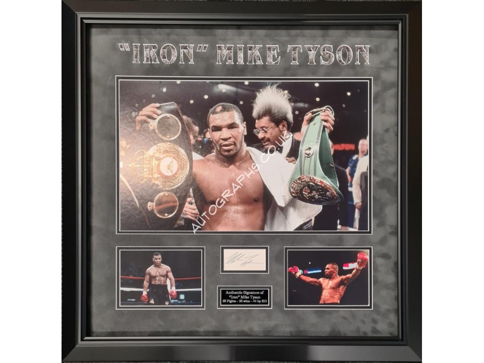 Mike Tyson Boxing legend genuine authentic signed signature display. COA UACC Mike Tyson Boxing legend genuine authentic signed signature display. COA UACC