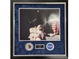 Gene Cernan Apollo NASA genuine authentic signed signature display. COA UACC Gene Cernan Apollo NASA genuine authentic signed signature display. COA UACC