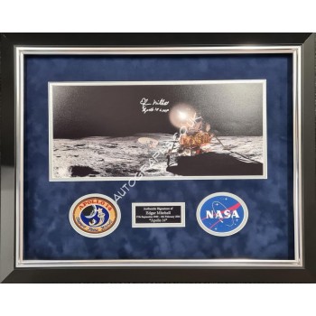 Edgar Mitchell Apollo NASA genuine authentic signed signature display. COA UACC