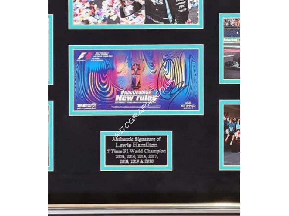 Lewis Hamilton F1 genuine authentic signed signature display. COA UACC Lewis Hamilton F1 genuine authentic signed signature display. COA UACC