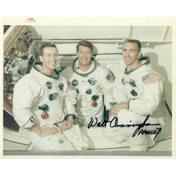 Walt Cunningham Apollo 7 Signed 8x10 NASA Red Serial Number Kodak Photograph. COA UACC