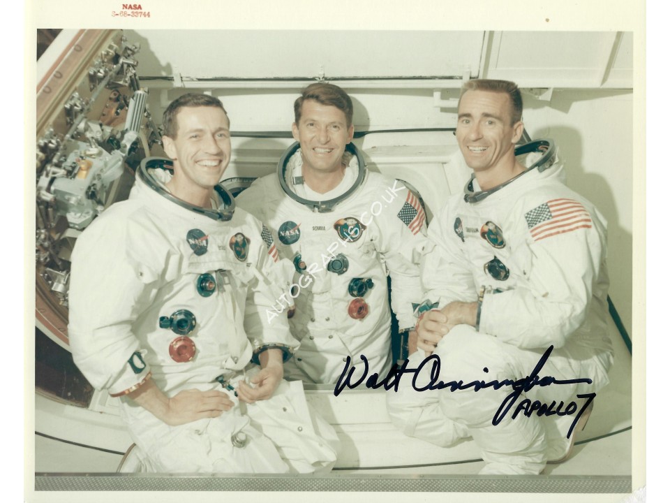 Walt Cunningham Apollo 7 Signed 8x10 NASA Red Serial Number Kodak Photograph. COA UACC Walt Cunningham Apollo 7 Signed 8x10 NASA Red Serial Number Kodak Photograph. COA UACC