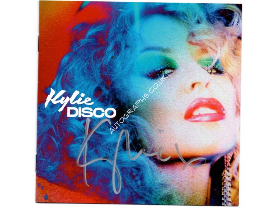 Kylie Minogue Disco authentic genuine signed CD Sleeve. COA UACC Kylie Minogue Disco authentic genuine signed CD Sleeve. COA UACC