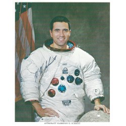 Harrison Schmitt Apollo 17 Signed 8x10 NASA Lithograph. COA UACC
