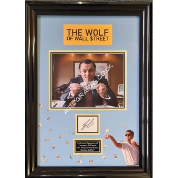Leonardo DiCaprio Wolf Wall St authentic signed autograph display. COA UACC