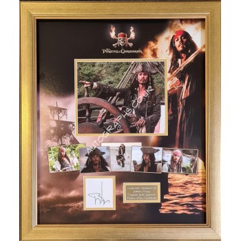 Johnny Depp Pirates authentic signed signature autograph display. COA UACC
