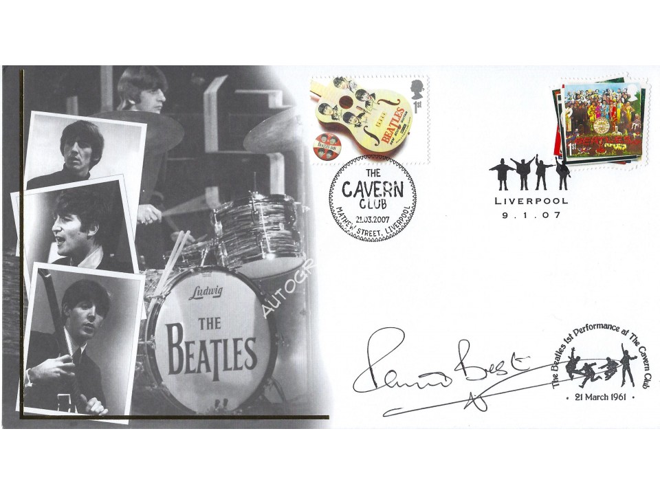 Pete Best The Beatles Signed Postal Cover 2. COA UACC Pete Best The Beatles Signed Postal Cover 2. COA UACC