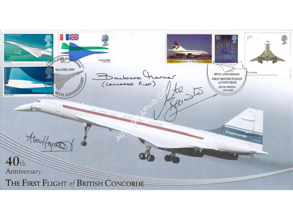 Concorde Mike Bannister Barbara Harmer Signed Postal Cover. COA UACC
