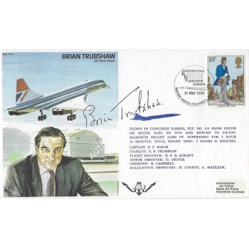 Brian Trubshaw Flown & Signed Concorde Postal Cover