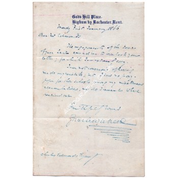 Charles Dickens signed authentic genuine signature autograph letter. COA UACC