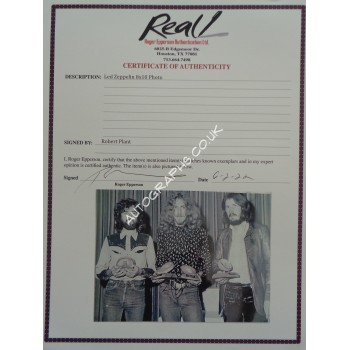 Robert Plant Led Zeppelin signed authentic genuine signature photo. COA UACC Robert Plant Led Zeppelin signed authentic genuine signature photo. COA UACC