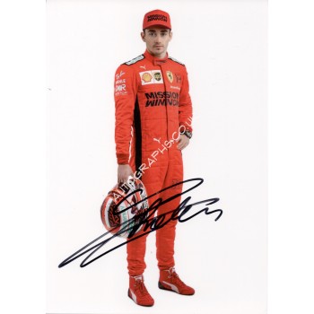 Charles Leclerc Ferrari F1 signed authentic genuine signature fan card. COA UACC