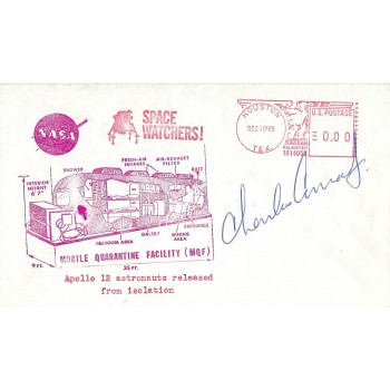 Charles Pete Conrad Signed Apollo 12 Quarantine Postal Cover. COA UACC