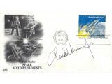 Charles Pete Conrad Apollo 12 Signed Postal Cover. COA UACC