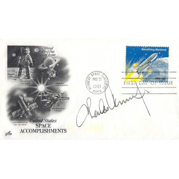 Charles Pete Conrad Apollo 12 Signed Postal Cover. COA UACC