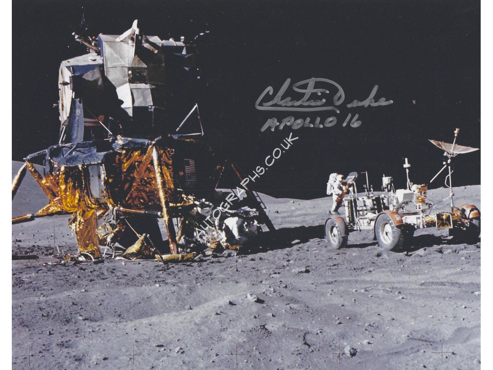 Charlie Duke Apollo 16 Moonwalker Signed 8x10 Photo 3. COA UACC