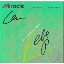 Calvin Harris & Ellie Goulding Signed CD Single  Miracle. COA UACC