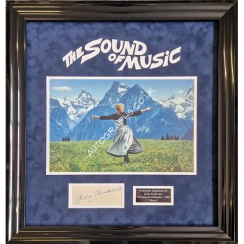 Julie Andrews Sound of Music genuine signature authentic signed display. COA UACC