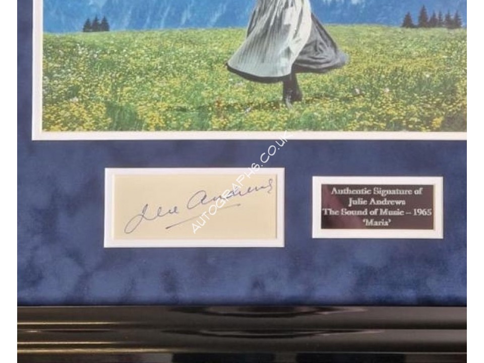 Julie Andrews Sound of Music genuine signature authentic signed display. COA UACC