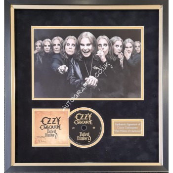 Ozzy Osbourne Black Sabbath music genuine signature authentic signed CD display. COA UACC