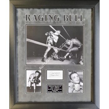 Jake LaMotta Boxing genuine signature authentic signed CD display. COA UACC