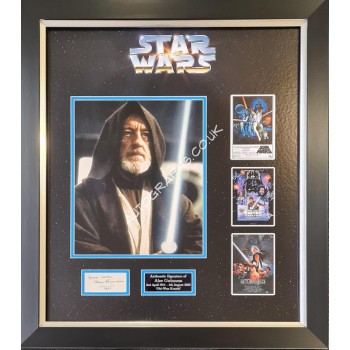 Alec Guinness Star Wars genuine signature authentic signed display. COA UACC