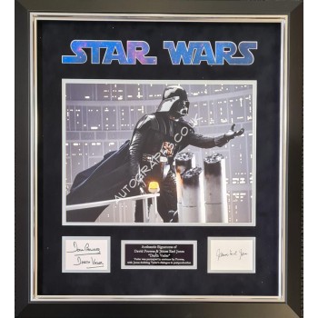 Dave Prowse James Earl Jones Star Wars genuine signature authentic signed display. COA UACC