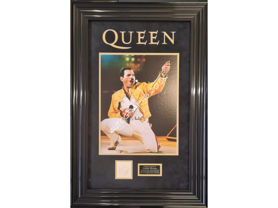 Freddie Mercury Queen authentic signed signature autograph display. COA UACC