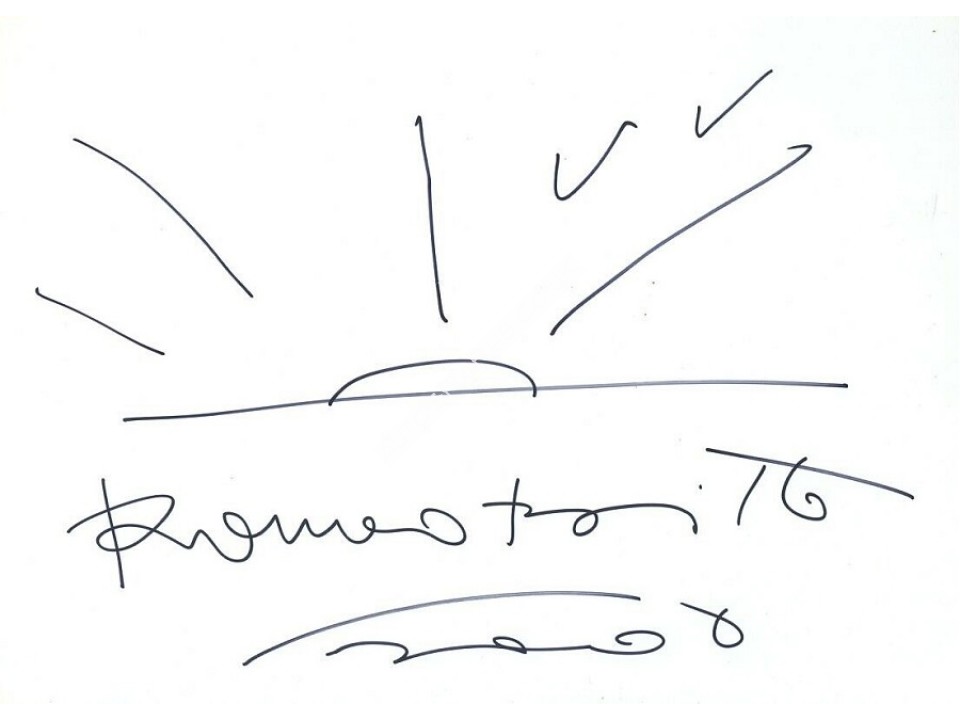 Romero Britto Original Sketch. COA UACC