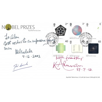 Nelson Mandela  F W De Clerk  KofiI Annan  Signed Postal Cover. COA UACC