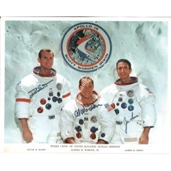 Dave Scott Jim Irwin Worden Apollo 15 genuine signed autograph litho. COA UACC