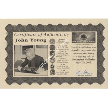 John Young Apollo 16 signature genuine signed autograph photo. COA UACC