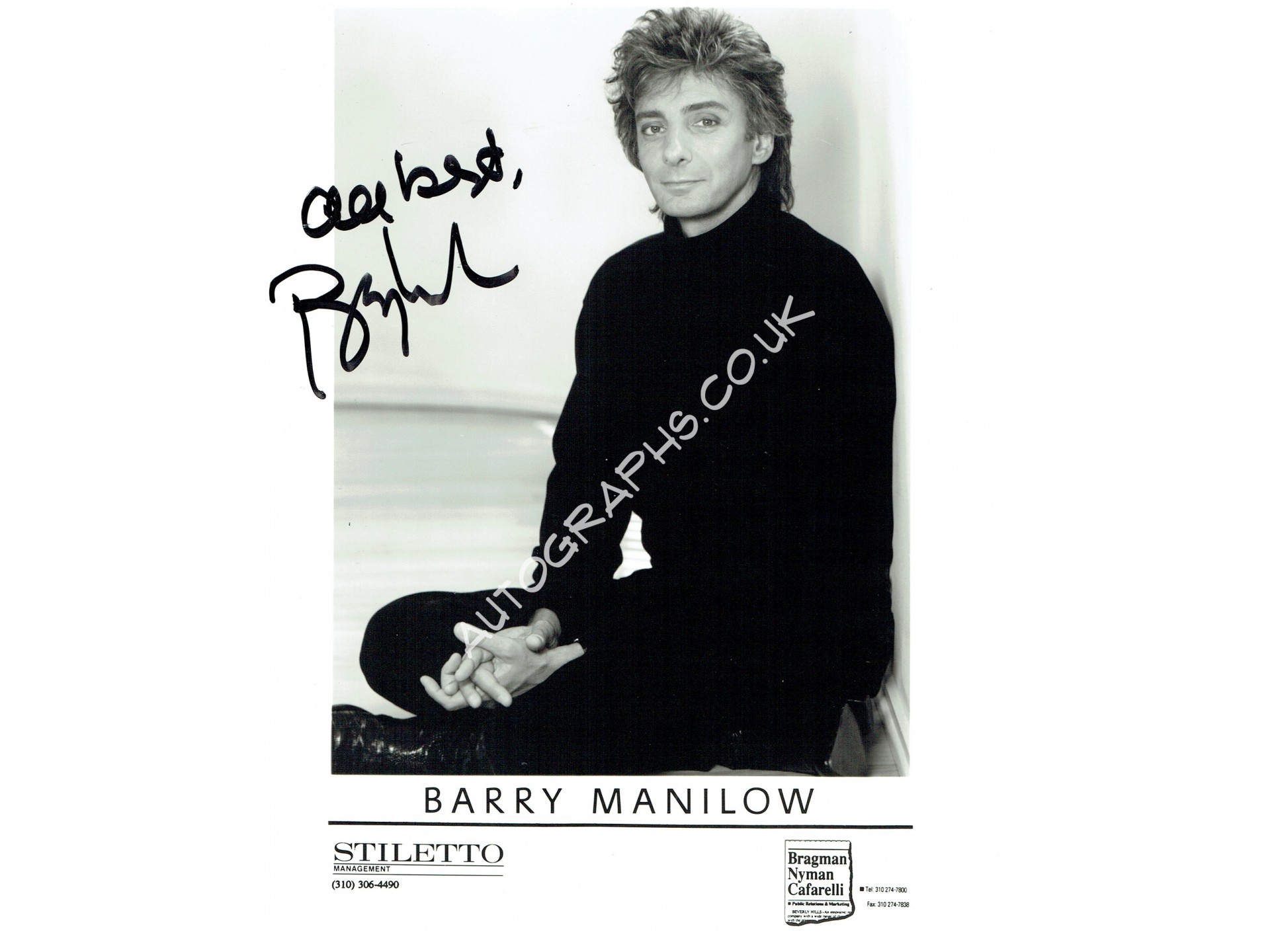 Barry Manilow Signed Photograph